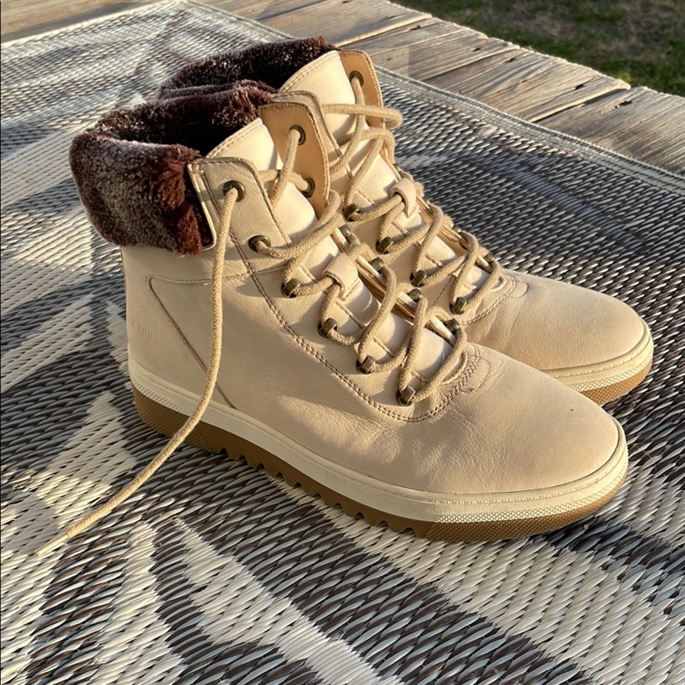Cream colored Fur-Lined Boots